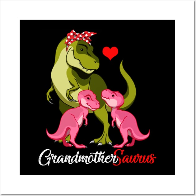 Grandmothersaurus T-Shirt T-rex Grandmother Saurus Dinosaur Wall Art by johnbbmerch